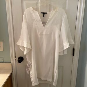 BCBG white bell sleeved dress